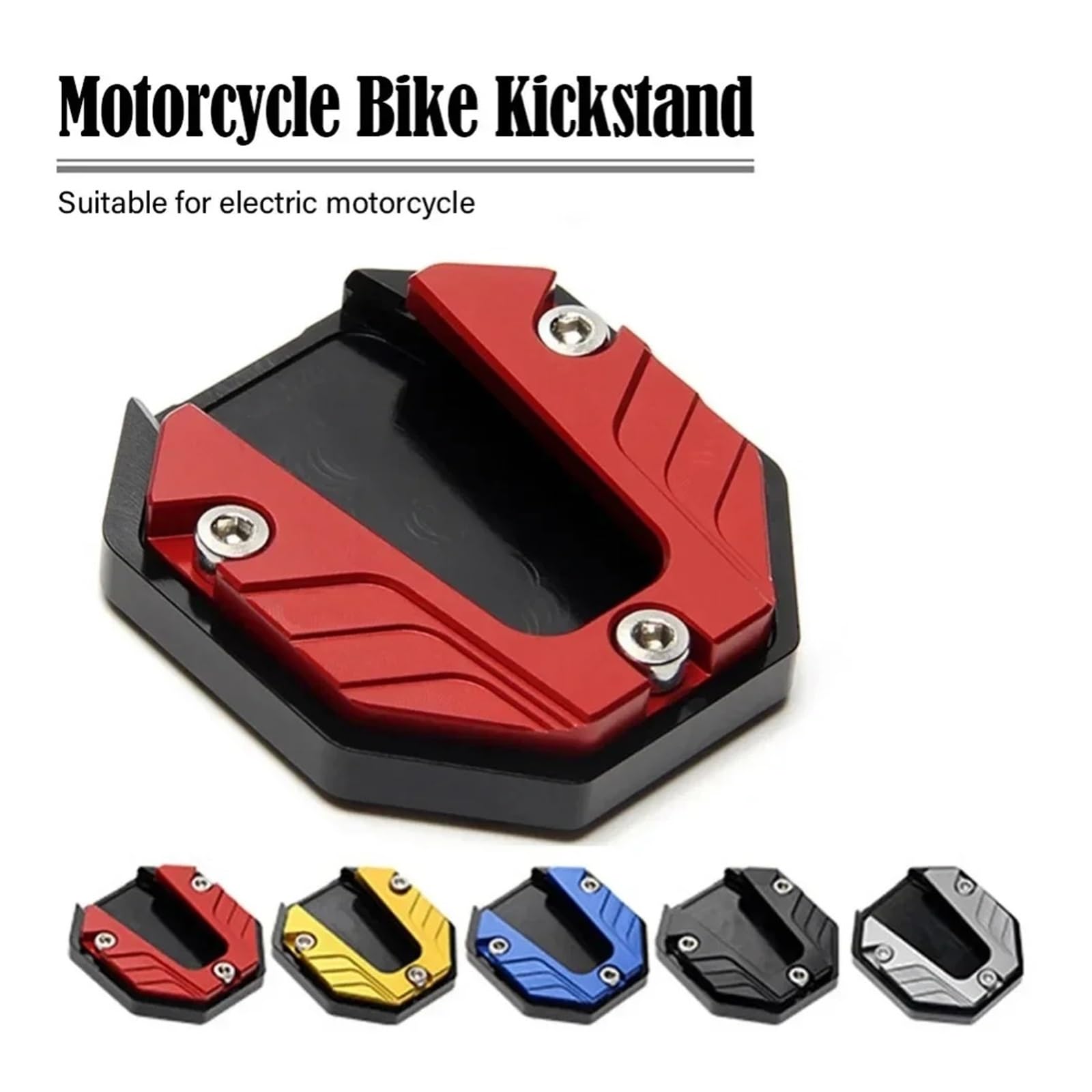 Béquille de moto Extension de béquille vélo pour moto latérale pied(Noir)