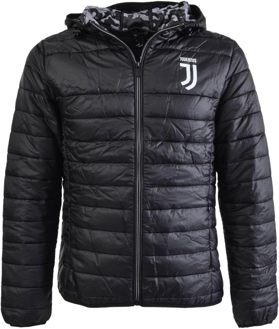 Juventus Official Juve Men's Adult Lightweight Down Jacket Black Jacket JJ.