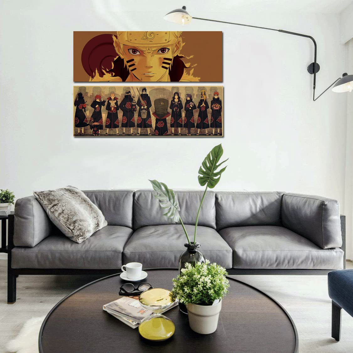 Set De 3 Posters Naruto - Papier Kraft Vintage - 72x26 Cm - Déco Manga