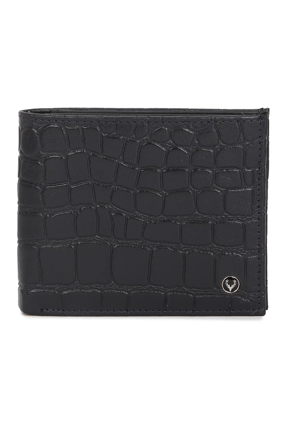 allen solly Men Black Textured Genuine Leather Wallet-picture-13