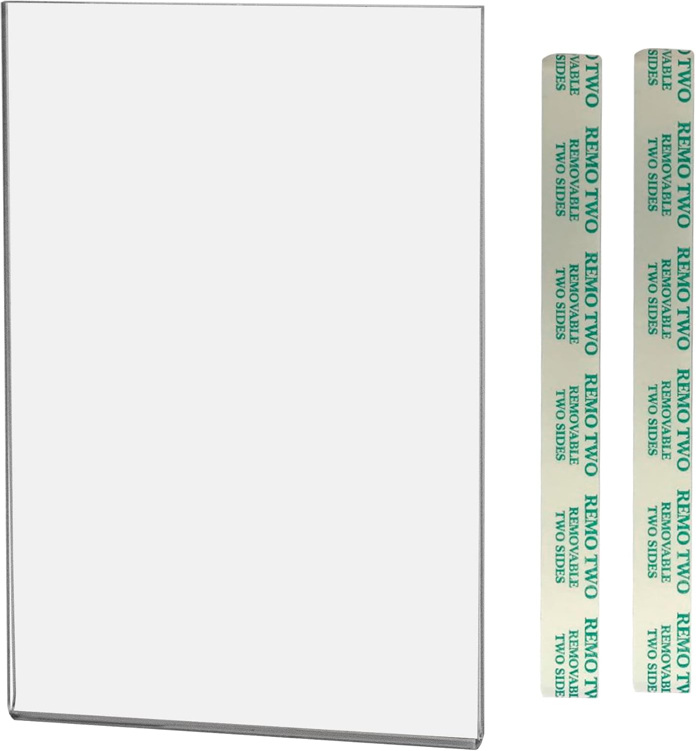 Marketing Holders 100 Pack Wall Sign Holder Clear Acrylic 4 x 6 with Double Sided Tape for Art Prints and Informational Cards in Art Galleries and Museums