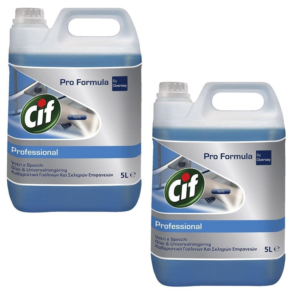 Cif Pro Formula Lot de 2 bidons de nettoyant pour vitres 5 l