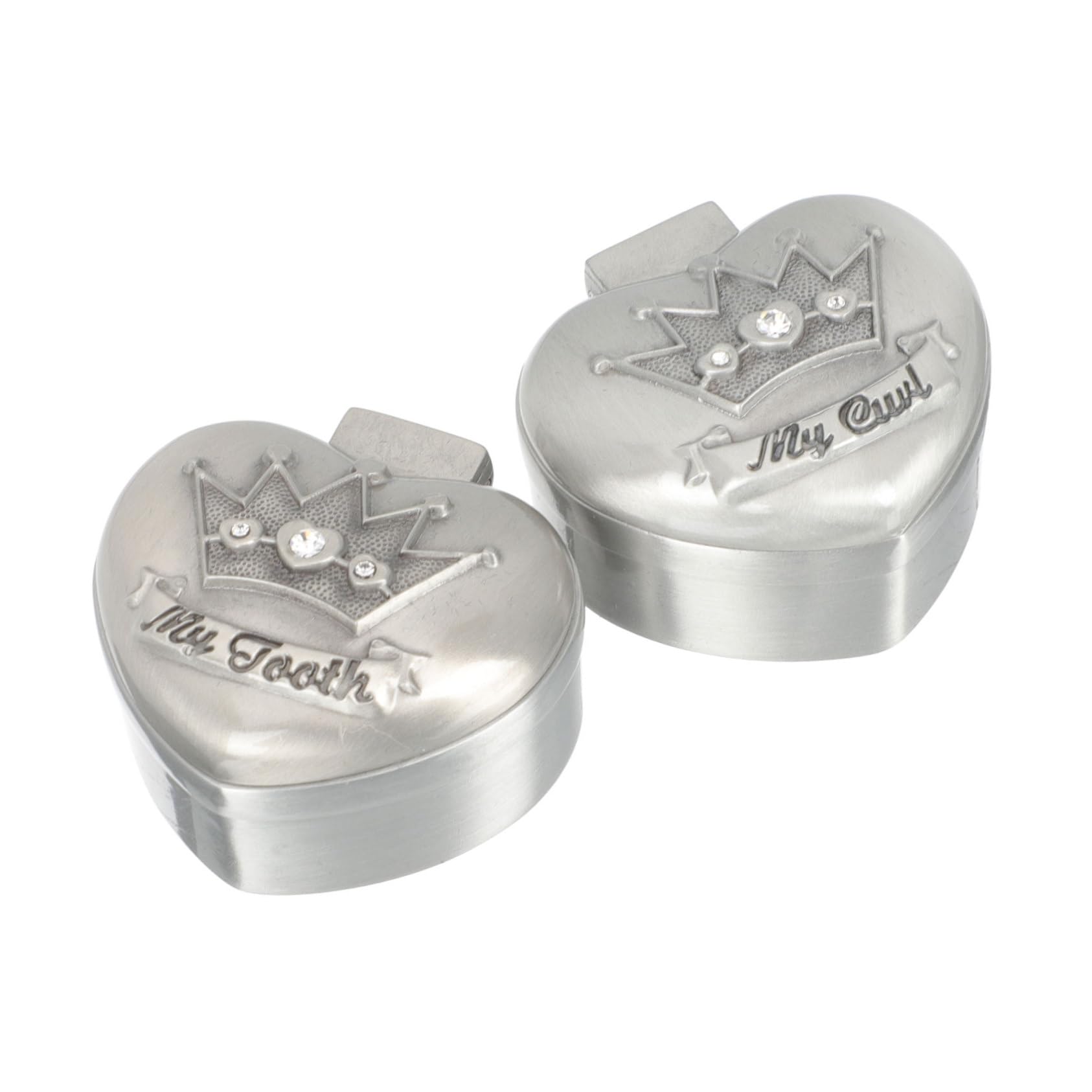 BESTonZON Collection Box 2pc Alloy Baby Tooth Holder Boys and Girls Tooth Storage Box First Tooth Keepsake Organizer Boys Girls Easy to Use