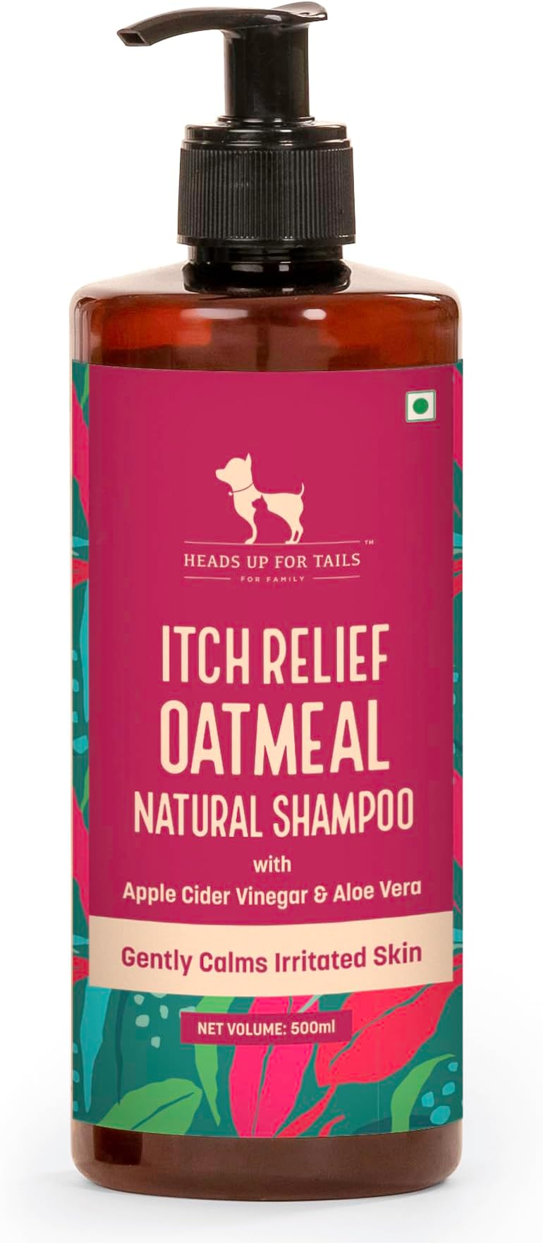 HUFT Natural Dog Shampoo with Oatmeal & Aloe Vera | Apple Cider Vinegar for Itch Relief & Coat Care | Best for Labrador, German Shepherd, Golden Retriever, All breeds - 500ml