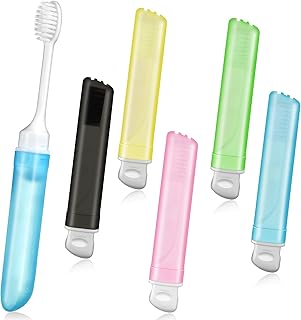 5 Pieces Travel Toothbrush Folding Toothbrush Soft Travel Toothbrush with Box Toothbrush Travel Case Potable Camping Toothbrush for Kids Teen Travel Camping Hiking School Business Trip Hotels 5 Colors
