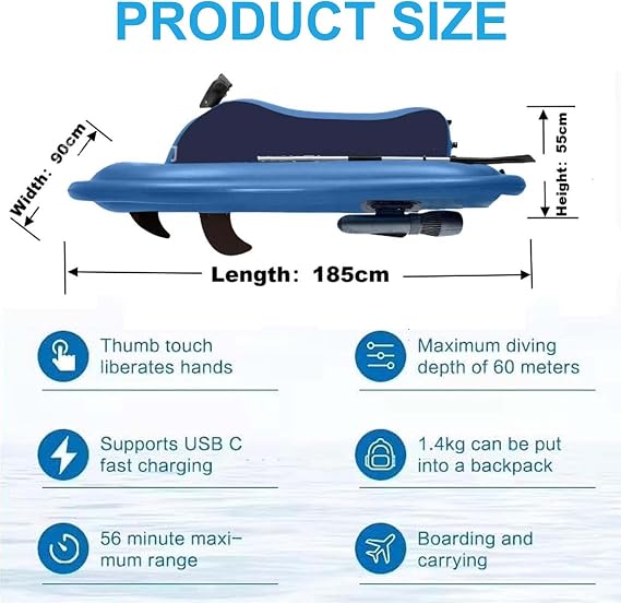 Seated Floating Pool Motor Boat,Electric Inflatable Motorboat,130 Min Long Endurance,10000Mah/16000Mah Battery,with Underwater Propeller,OnlyMotorboat