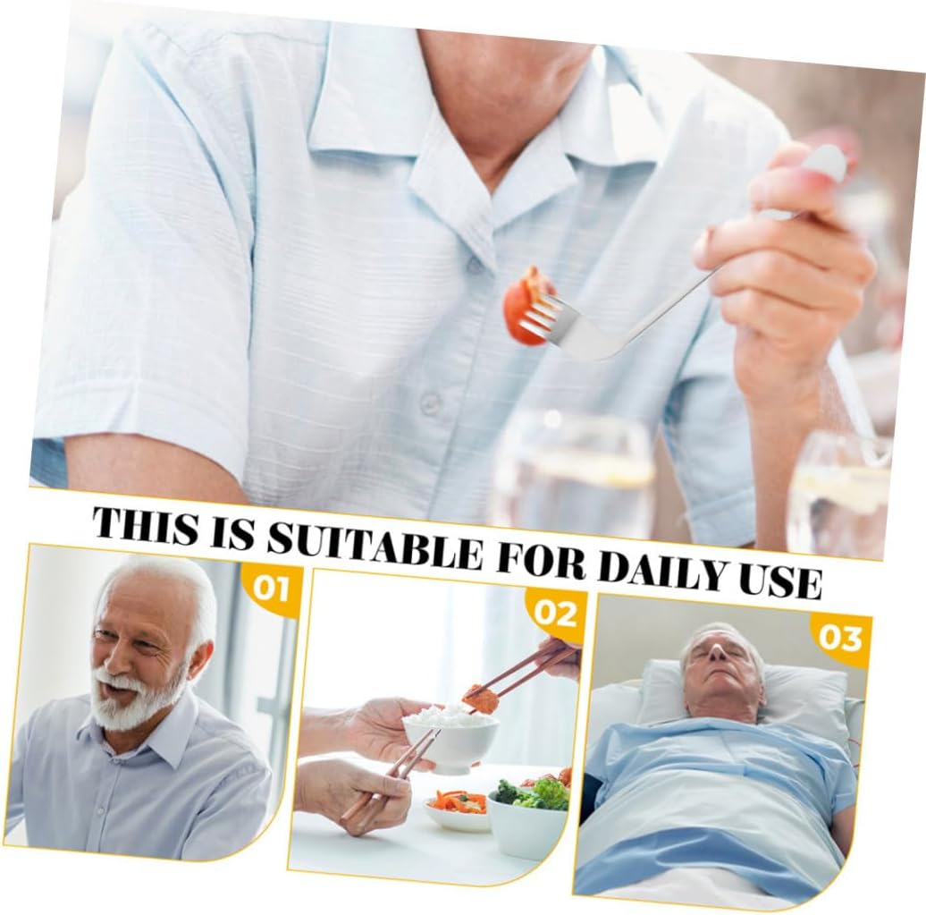 2pcs Angled Feeding Forks Stainless Steel Curved Aid for Elderly Xmas