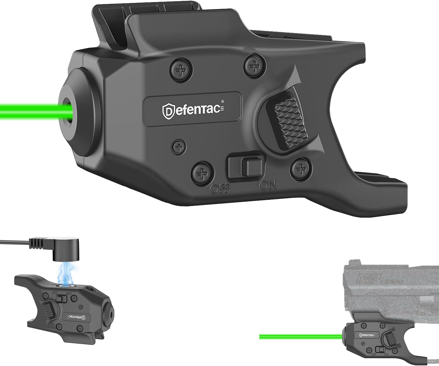 DEFENTAC Green Laser Sight is Exclusive Compatible with M&P Shield and Plus (9mm/ .40, not for EZ Model), Momentary and Strobe