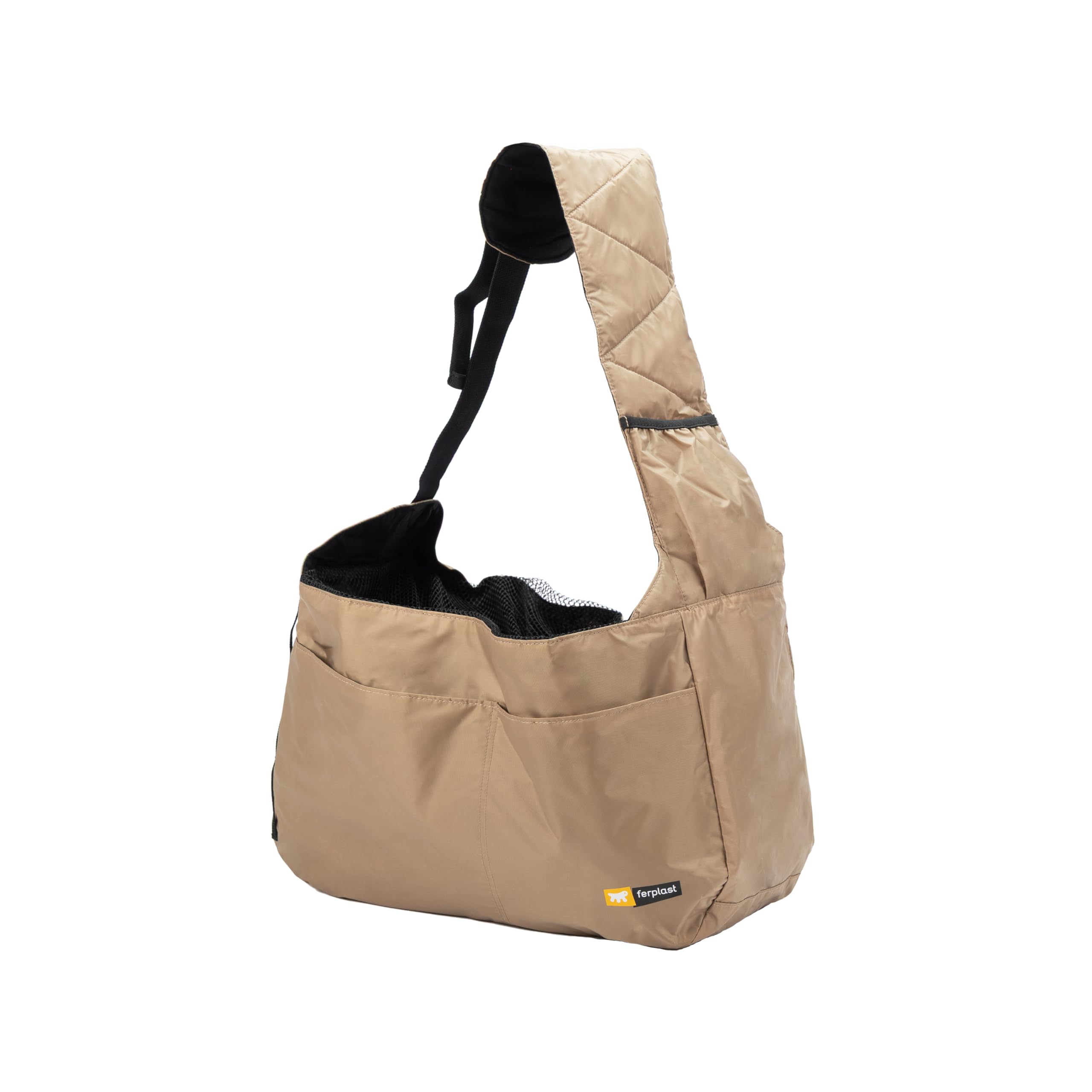 Ferplast Sac de Transport pour Chat Safari, Sac Transport Chien, Caisse de Transport Chat, Bandoulière réglable, Sangle de sécurité, Lavable, Max 5 kg, 47 x 17 x h 28 cm