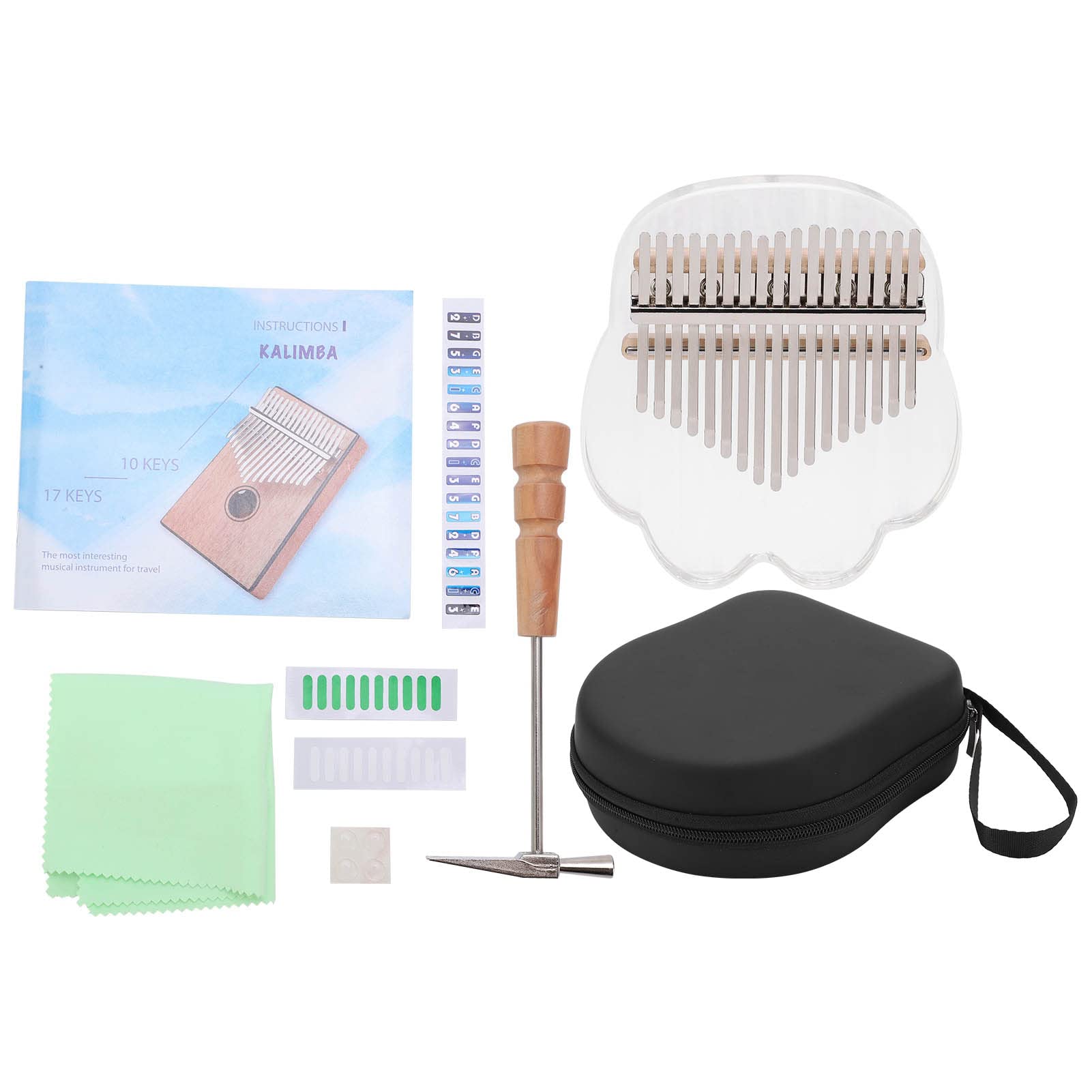 Kalimba de 17 tonos, piano de pulgar acrílico, sonido único, regalo para principiantes, instrumentos de ocio al aire libre M-1S