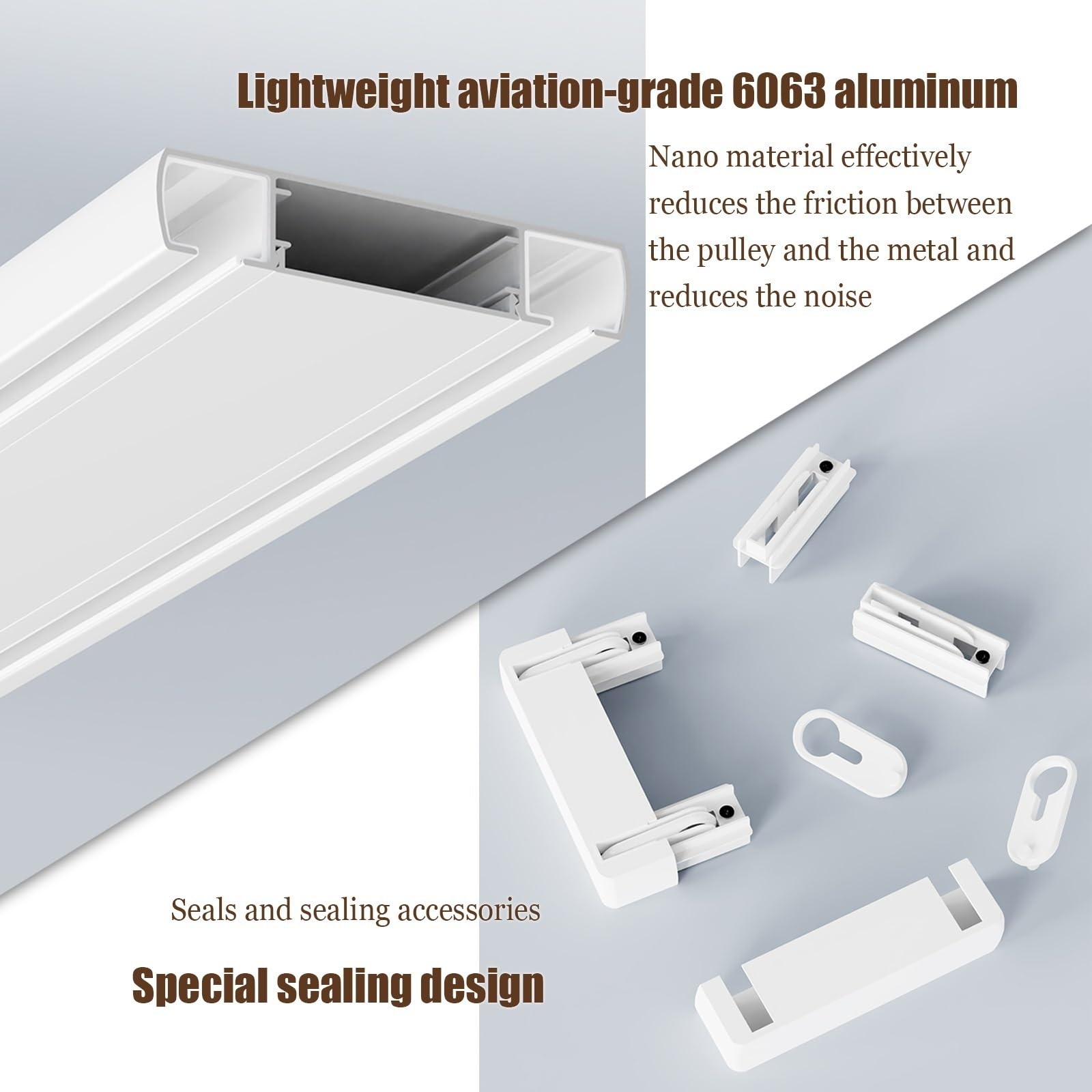 Binario per tende a doppia fila, Silenzioso Resistente Binario per tende da controsoffitto per tende, per soggiorno, camera da letto, ospedale divisori per stanze, Facile da installare(White,2.8m(9.2f