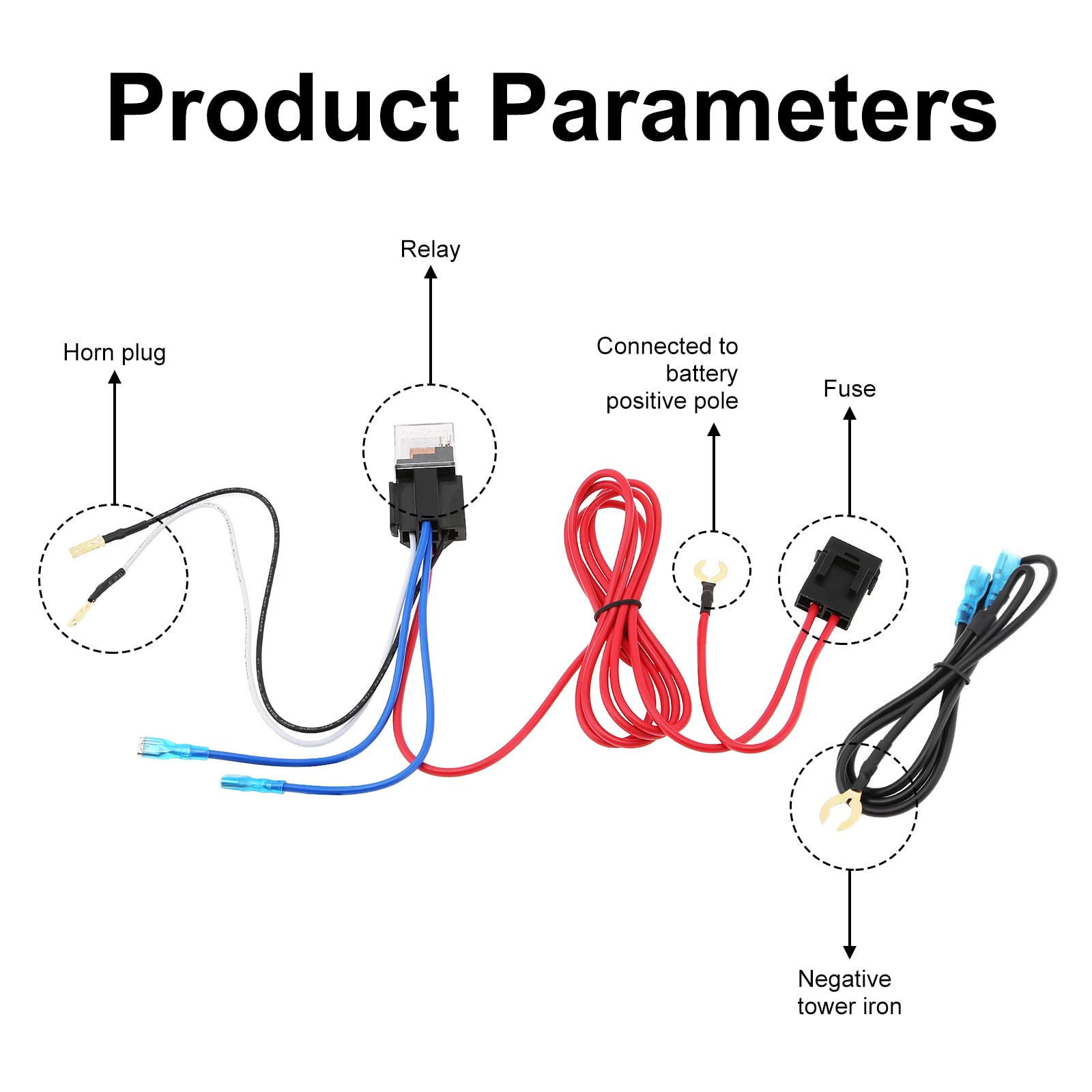DriSentri Car Snail Horn 12V 30A Wiring Harness Relay