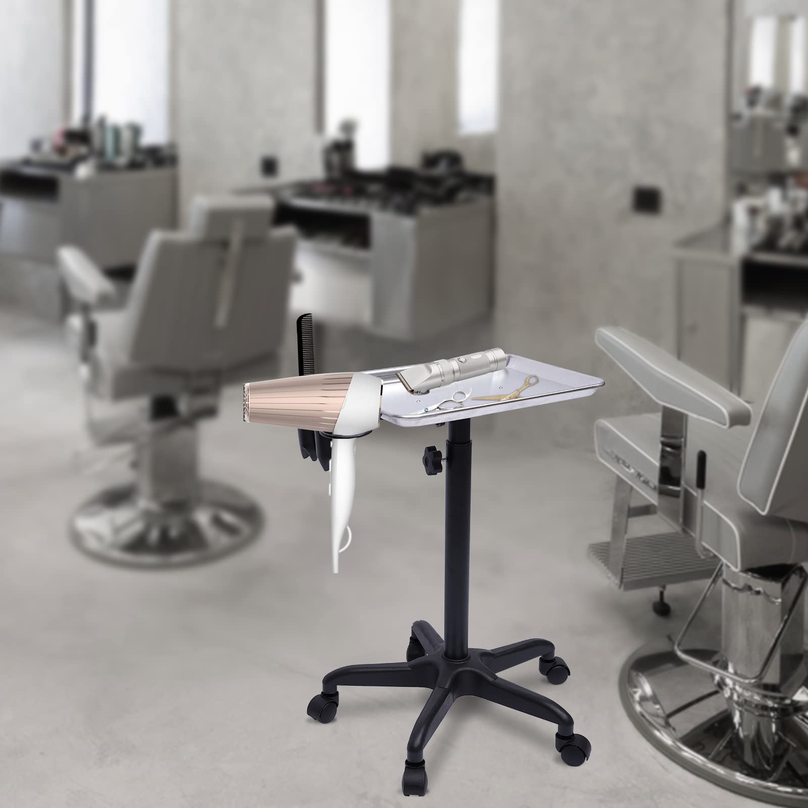Salon Barber Trolleys Carrello da parrucchiere Rolling Tray Altezza Regolabile Carrello in Alluminio Professionale Salone di Bellezza Tray Cart Tool Holder