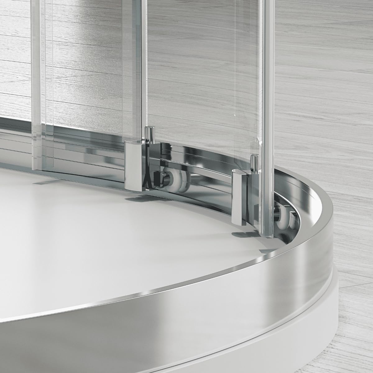 Mampara de Ducha Semicircular Corredera| Mampara Ducha Curva Angular Transparente| Cristal Templado 5mm Antical | Altura 190 cm| R50 80 X 80 cm