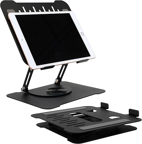 Vista 25 de BambooMN Soporte universal de bambú para libros de cocina, lectura, teléfono celular, arte, partituras, tableta, portátil y plegable con inclinación