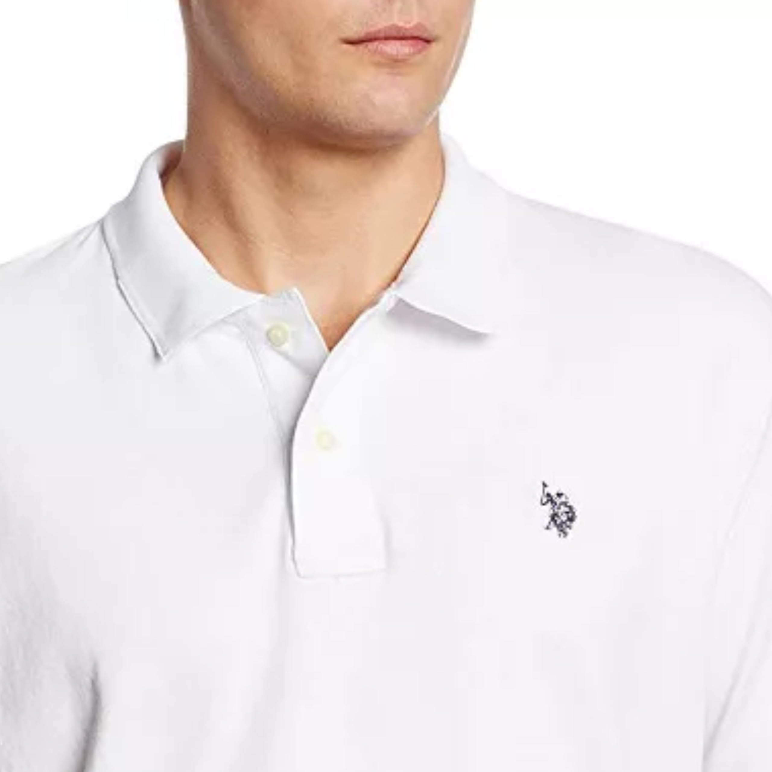 U.S. Polo Assn. Polo clásico para Hombre, Polo de piqué con Cierre de Dos Botones, Camisa de Golf de Moda de Verano