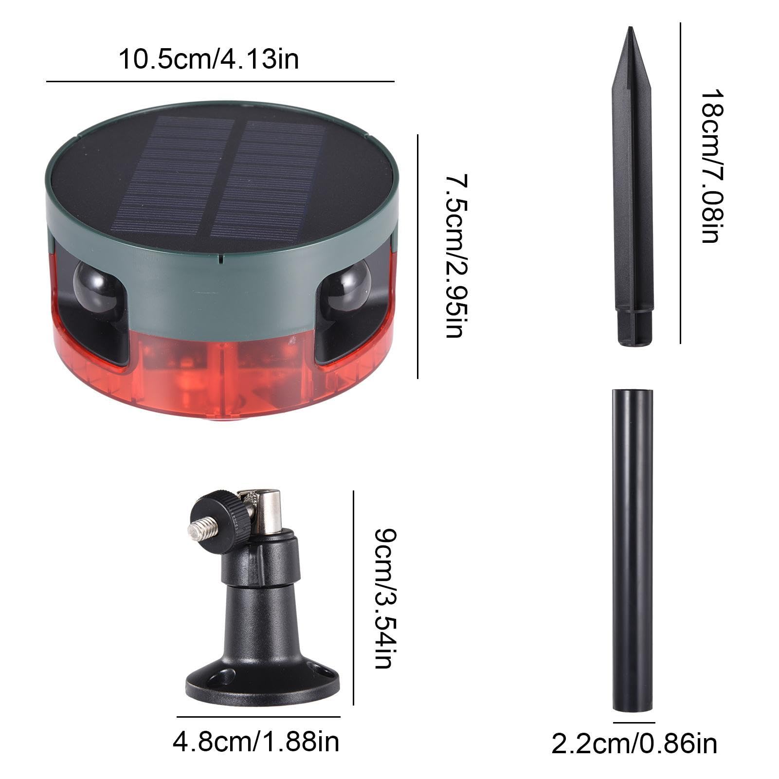 Alarma Detector de Movimiento | Luz Solar LED con Sensor de | Control Remoto - Sonido Fuerte Ajustable de la de Seguridad del Sensor de Movimiento Solar para la Planta de la