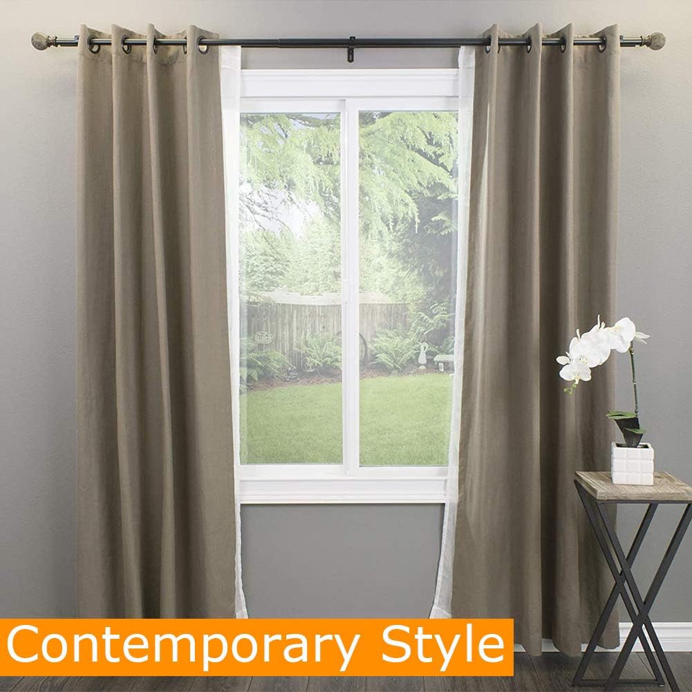 KUNELL PAPO 3PCS Curtain Rod Bracket,Double Curtain Rod Hanging Brackets Wall Mount Heavy Duty,Adjustable Curtain Rod Holders Hardware for Window, Bedroom, Home Curtain rods,Drapery Rod(Black)