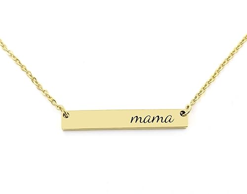 Gold Bar Necklace - Mama Necklace - Gift For Mom - Name Necklace - Horizontal Necklace Gold Bar Necklace - Mama Necklace - Gift For Mom - Name Necklace - Horizontal Necklace
