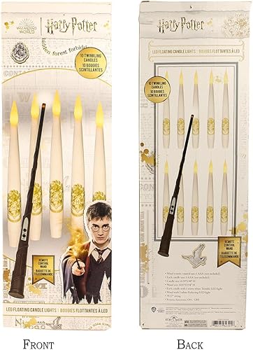 Miniatura 7 de Harry Potter Kurt Adler - Juego de 10 velas flotantes con varita remota