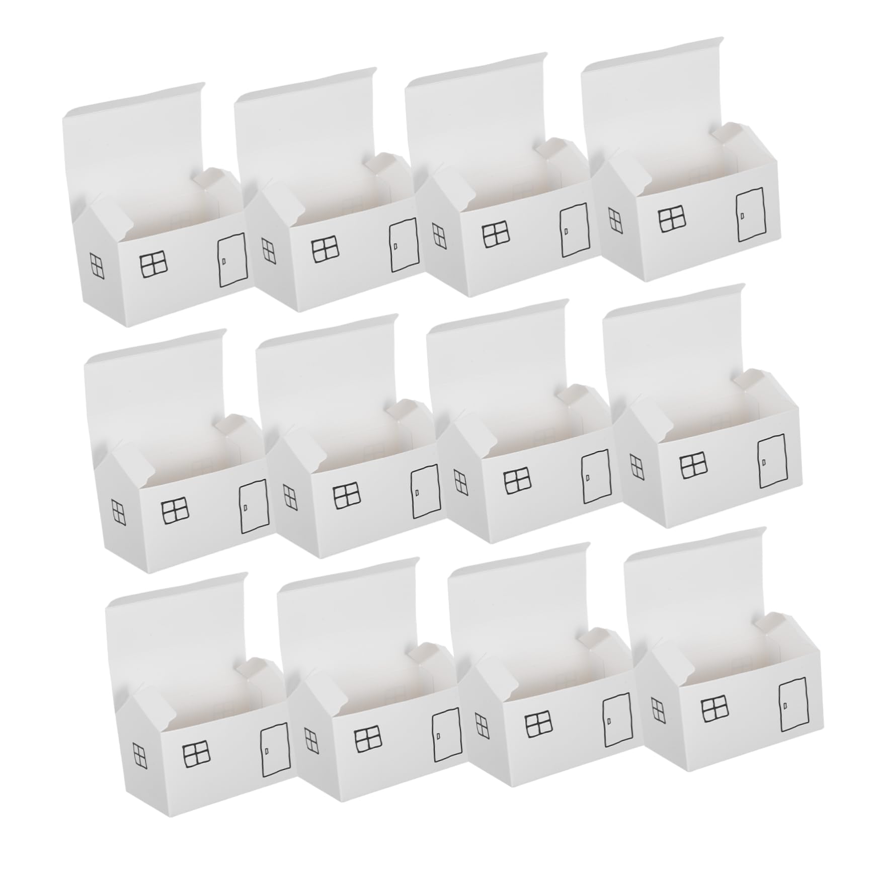 BUGUUYO 50pièces Boîtes Cadeaux Forme de Maison pour Dragées de Mariage Contenants à Bonbons pour Fêtes de Noël Pâtisseries et Biscuits