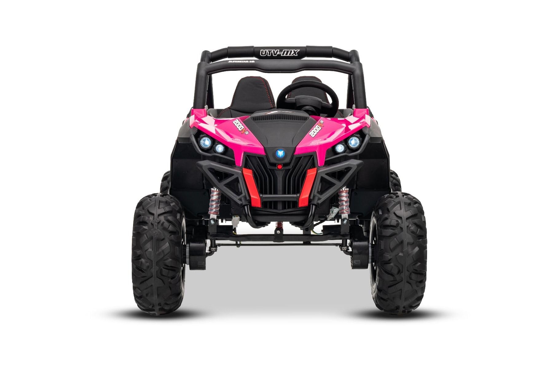 4x4 Voiture électrique Enfants Buggy 24V 2 Places Neuf RSX, Rose, véhicule électrique avec télécommande 2.4Ghz pour 3-8 Ans, Batterie Lithium, 4x45W, MP3/USB/AUX, LED Avant et arrière