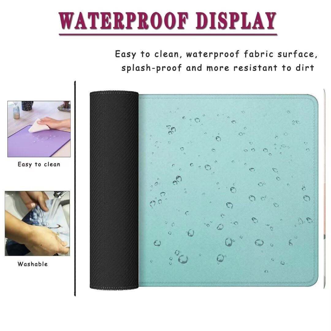 Alfombrilla Ratón Turquoise Mousepad Alfombrilla Raton Gaming XXL 1600x800x4mm Mouse Desk Mat Gamer para Gaming Tapete Escritorio Mujer Almohadilla Raton Mouse Pad Base de Goma Antideslizante S-1190