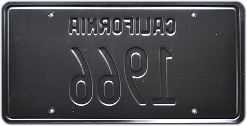 Miniatura 2 de California Vintage Hot Rod  1966  Placa de matrícula de tocador con estampado de metal