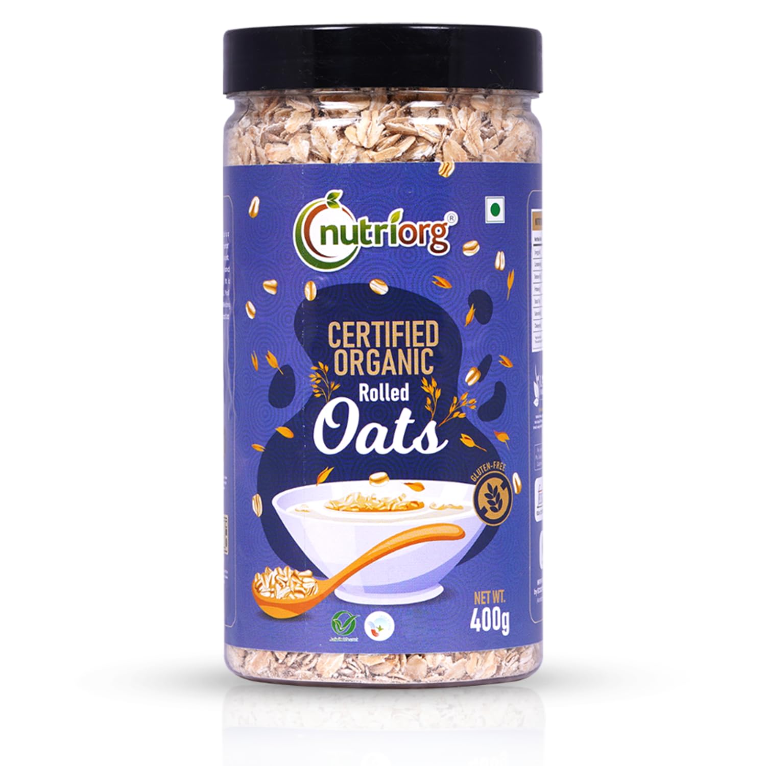 Organic Old Fashioned Rolled Oats (400 Gm) | Authentic 100% Whole Grain Non-GMO Kosher | Rich in fibre