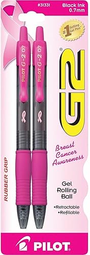Miniatura 5 de PILOT G2 - Bolígrafo de gel retráctil de cinta rosa de alta calidad punta fina tinta negra paquete de 12 31332 caja docena