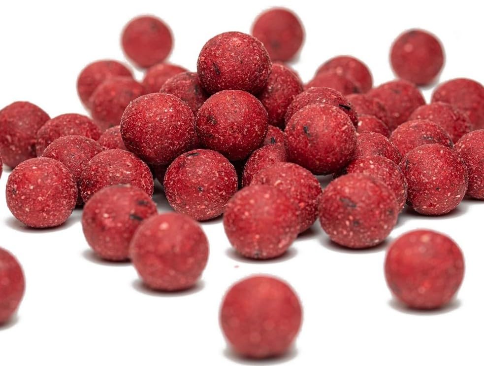 Futterboilies Erdbeere - 10 kg - 20 mm - Karpfenköder zum Angeln, Futterboilies zum Anfüttern von Karpfen, Carp Baits, Angelfutter mit Lockstoff