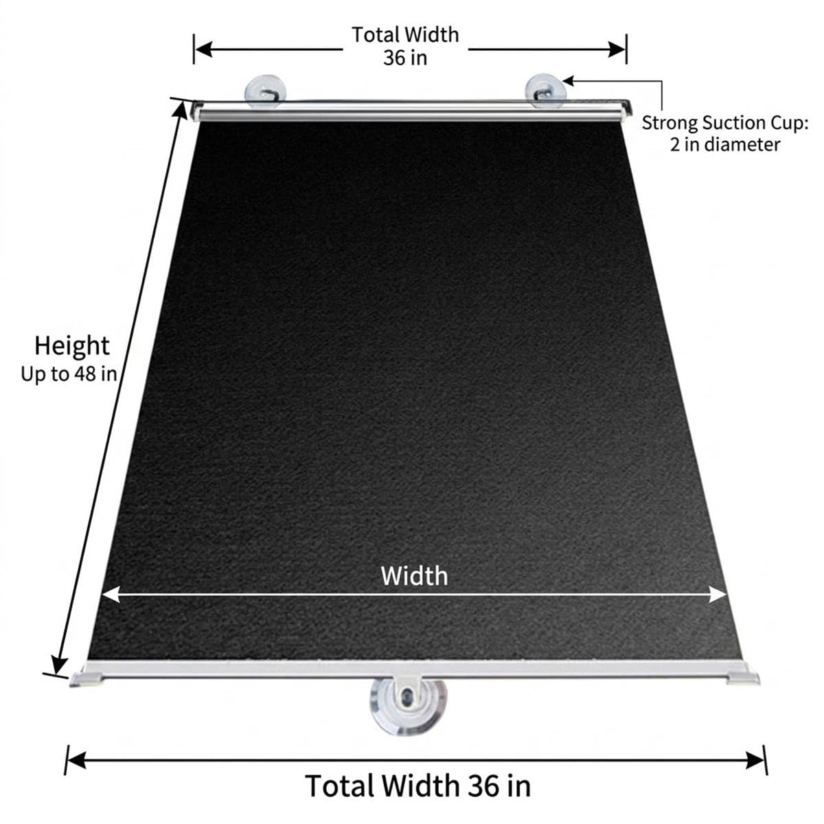 Sonnenschutz Auto Fenster Rollo mit Saugnapf Thermorollo Ohne Bohren Blickdichtes Verdunkelungsrollo Bietet UV-Schutz Ideal Temporäre Jalousien für Schlafzimmer, Reise(Semi-Blackout,68.5W x 183H cm)