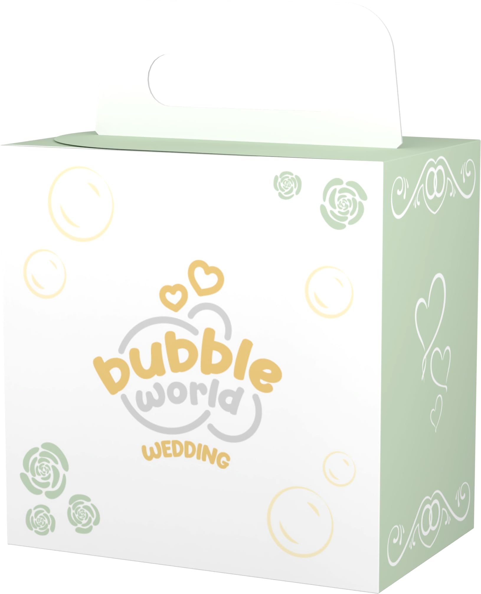 Bubble World - Wedding Natura - Seifenblasen Hochzeit 6 x 60 ml - Weiße Tuben mit integriertem Blasgerät - Gadget Bonbonniere Platzhalter Hochzeit Elegant - Made in Italy