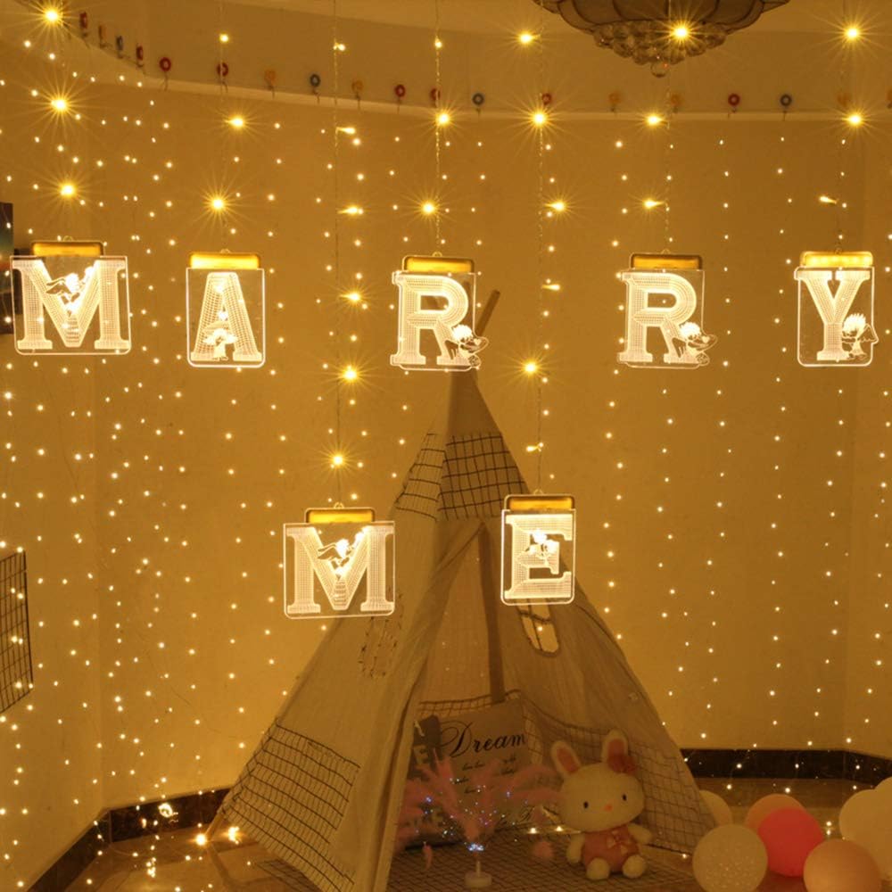 3D Letter Light LED Night Ligh English Marquee Sign Alphabet 3D Wall Hanging Night Light Home Wedding Marry me