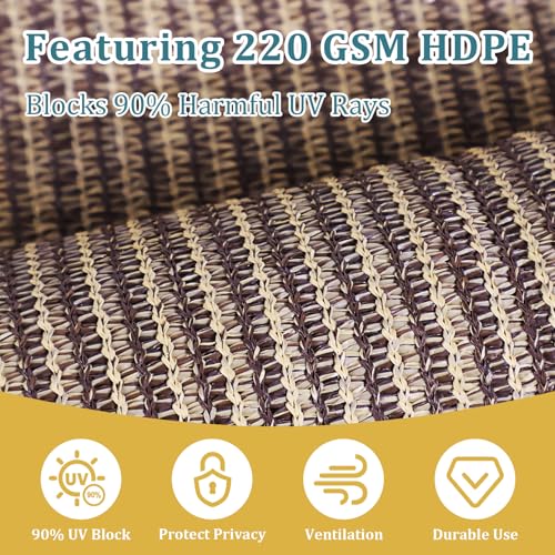 Image of Shade&Beyond Patio Shades Roll Up Outdoor 9' W x 8' H, Cordless Roller Shade Blinds with 90% UV Protection, Exterior Sunshade Cloth Roll for Pergola Porch Gazebo Balcony, Coffee Brown