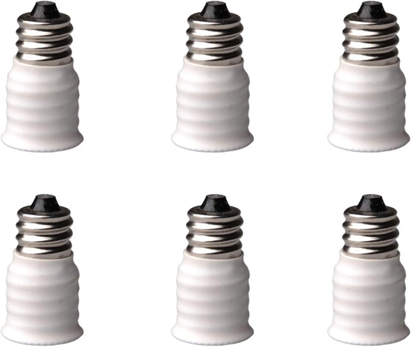 SmartDealsPro 6-Pack E12 to E14 White Light Holder
