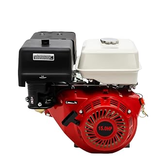 420CC Gas Engine, 15HP 4 Stroke OGV Horizontal Shaft Engine Motor, Single Cylinder Air Cooling Pull Start Gasoline Engine,Fit for Go Kart,Water Pumps,Garden Tool