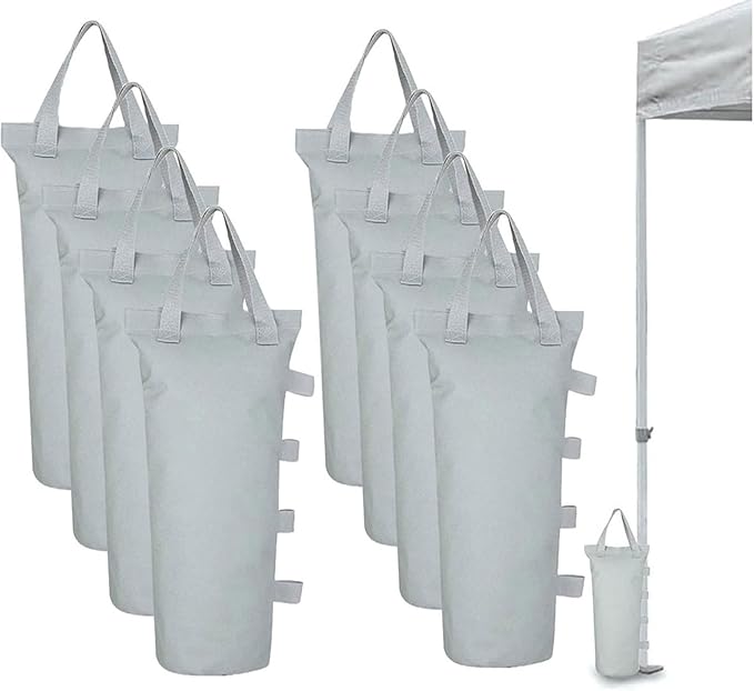 MOPHOEXII 8-Pack 224 LBS Extra Large Pop up Canopy Weights Sand Bags for Outdoor Pop Up Canopy Tent Gazebo Outdoor Instant Canopies Sand Bags Without Sand - Gray