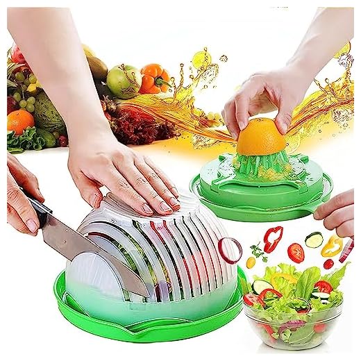 Tofern Snap-on Salad Cutter Bowl and Juicer Vegetable Chopper and Cutter Salad Instant Salad Maker Multifunctional Fruit Salad Chopper