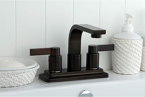 Miniatura 13 de Kingston Brass KB8462NDL NuvoFusion - Grifo de baño central de 4 pulgadas, 4-3/4 pulgadas en alcance de boquilla, latón pulido Latón