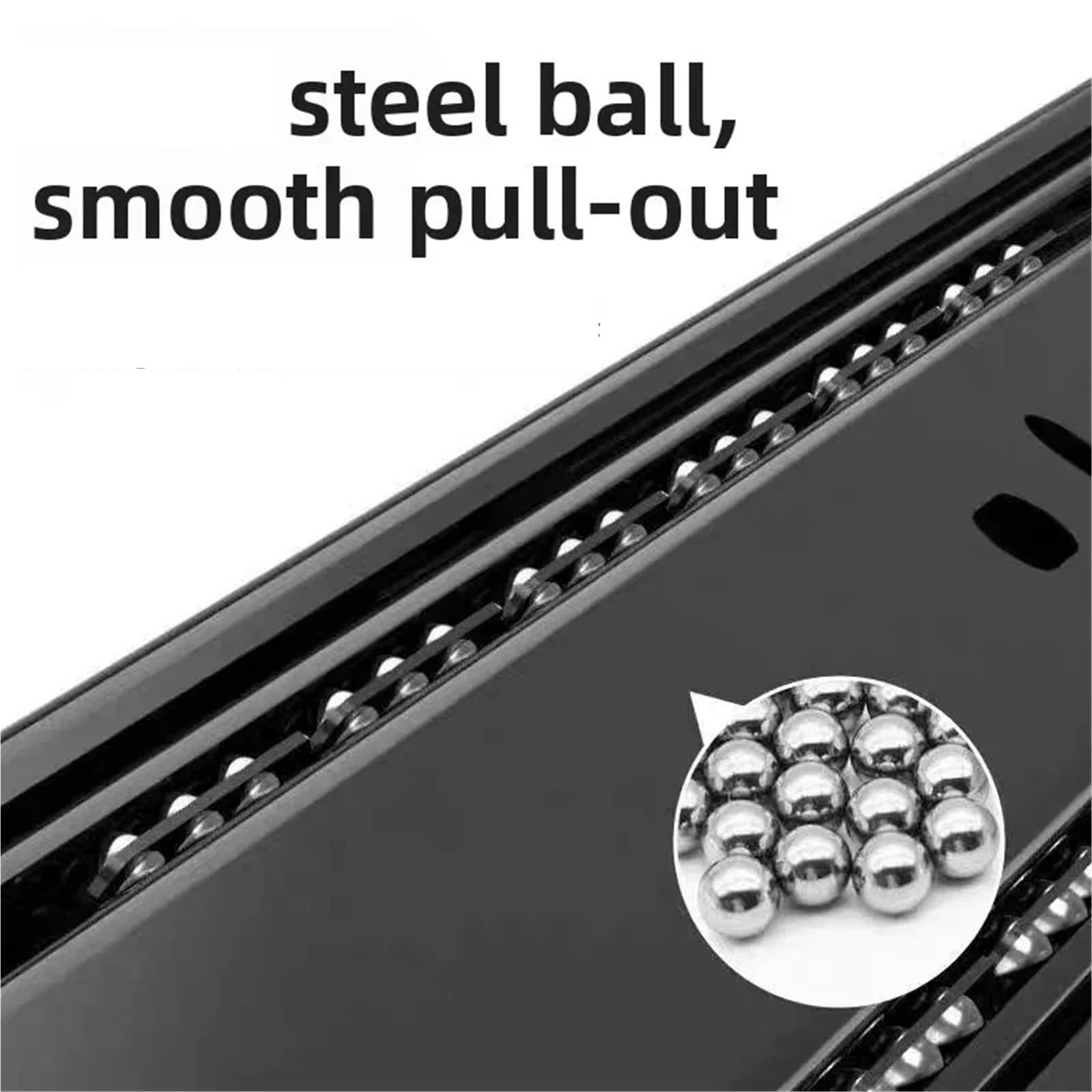 Guide for cassetti in acciaio laminato a freddo da 2 pezzi 10-20 pollici - Binario scorrevole for mobili hardware a tre sezioni for cassetto chiuso Per Mobili(14-inch)