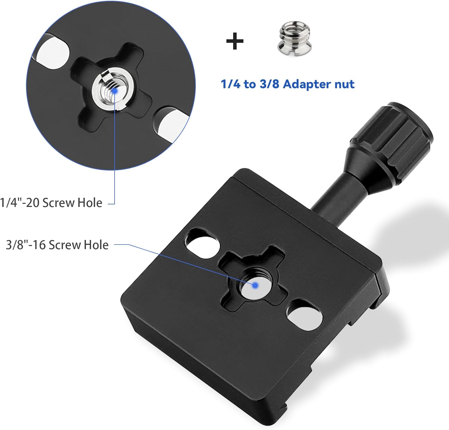 Haoge CP-51 50mm Screw Knob Clamp Adapter for Quick Release QR Plate Camera Tripod Ballhead Monopod Ball Head Fit Arca Swiss