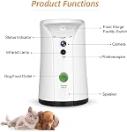SKYMEE Dog Camera Treat Dispenser,WiFi Full HD Pet Camera with Two-Way Audio and Night Vision,Compatible with Alexa(White)