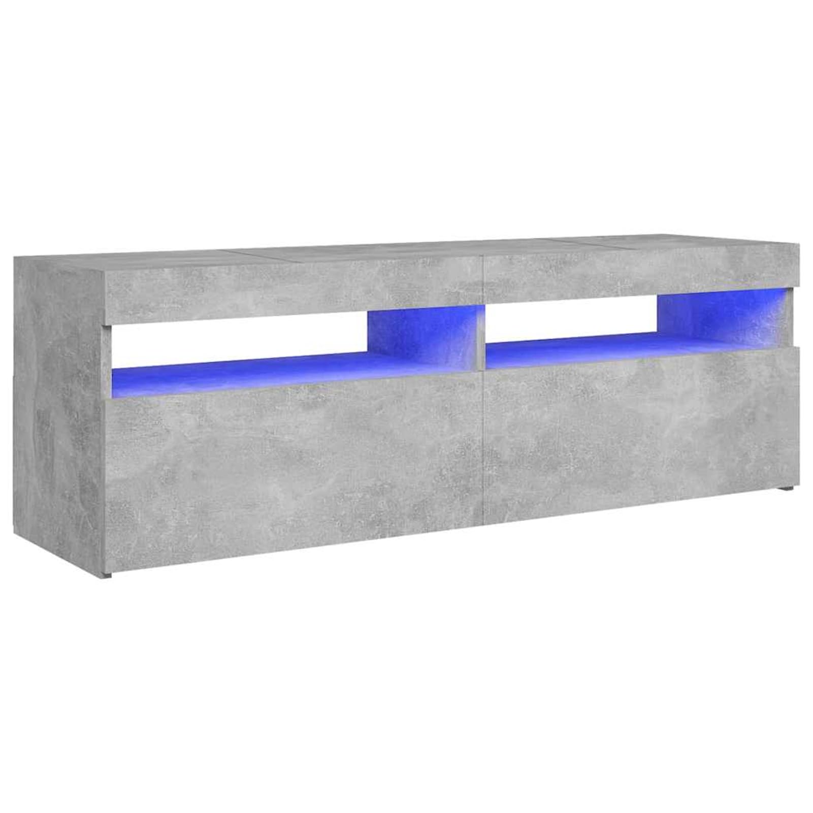 Mobile porta TV, con luci LED grigio cemento 120x35x40 cm, per soggiorno