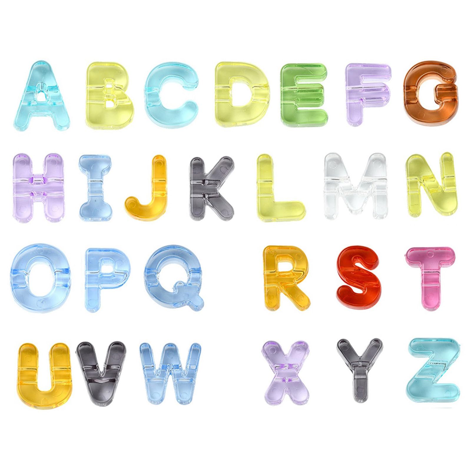 Perles alphabet acrylique grand trou pour fabrication de bijoux et colliers