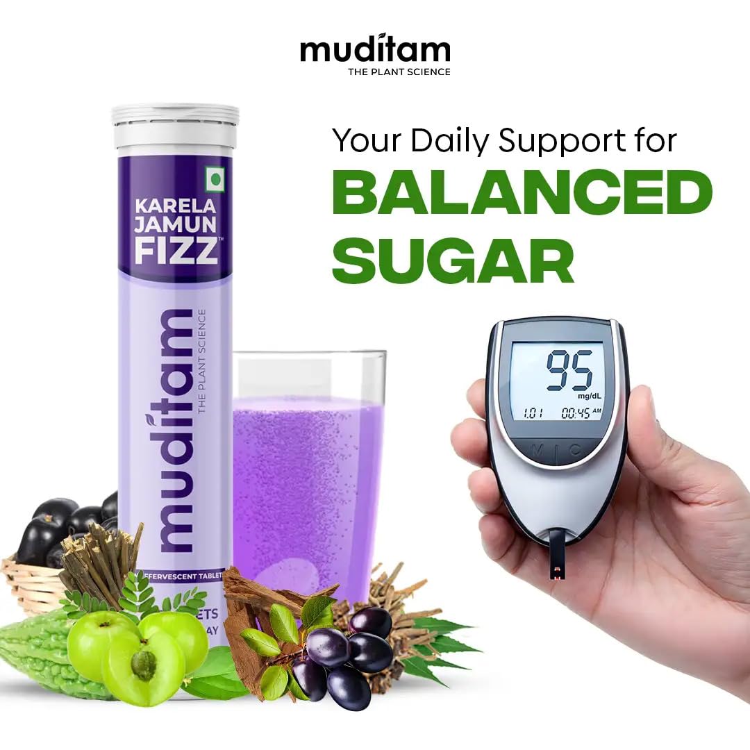 Muditam Ayurveda Karela Jamun Fizz-40 Tablets | Ideal For 20 Days (Karela Jamun Juice) | Helps in High Sugar Condition | Promotes Healthy Glucose Levels | Boosts Digestive Health 4