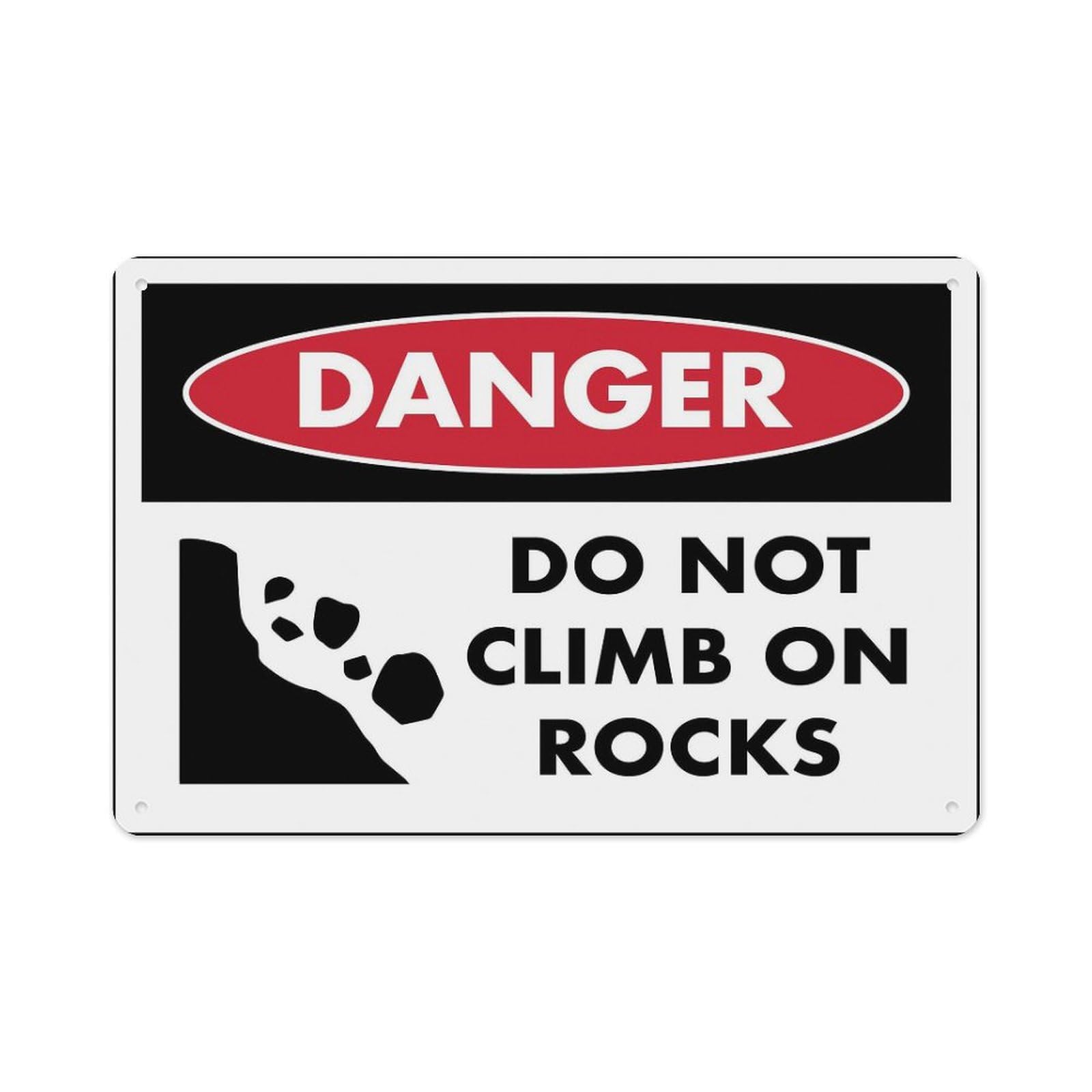 peiyeety Danger DoClimb On Rocks Sign Aluminum Tin Warning Signs for Home Outdoor Garden 12X16 Inches