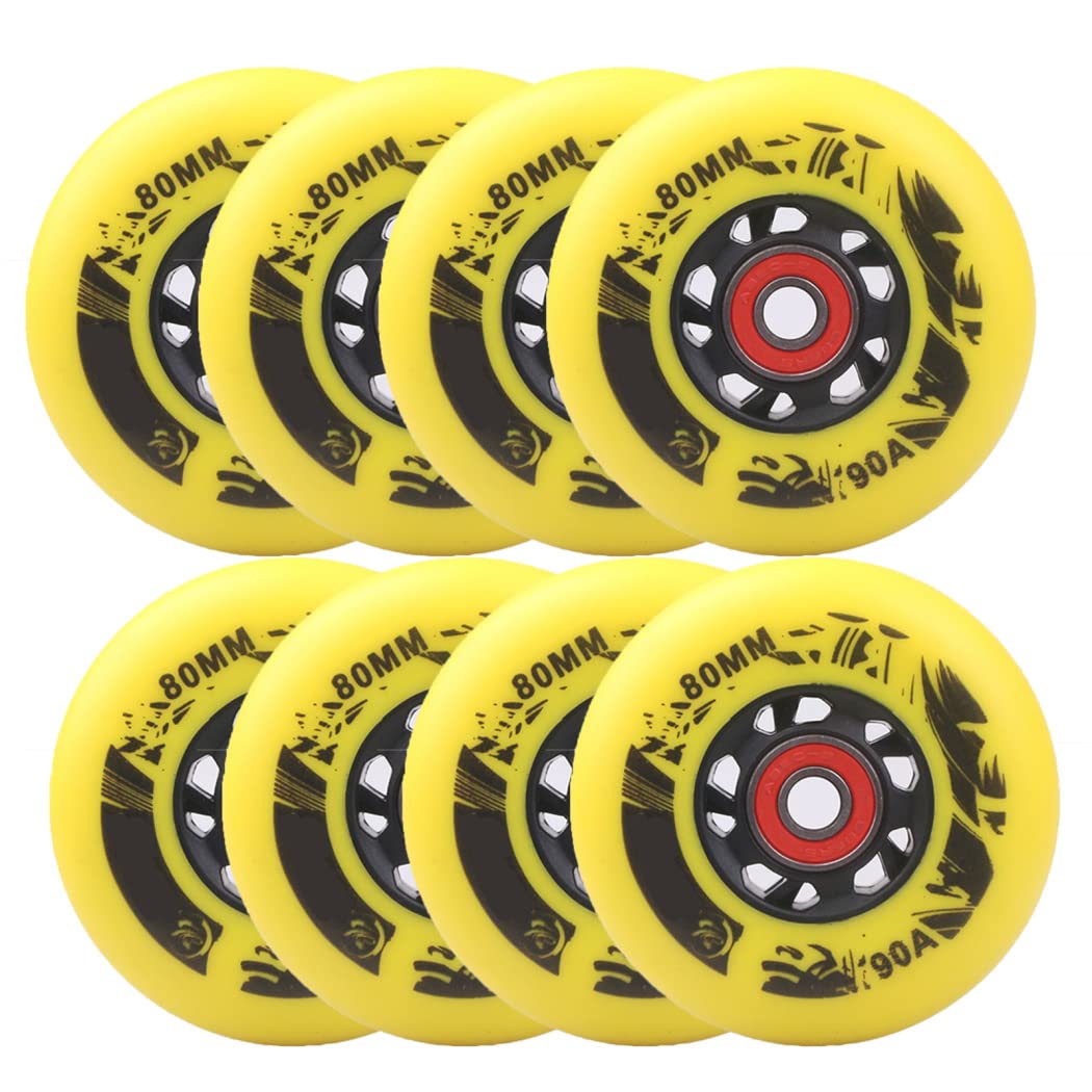 TGHY Inliner Rollen Ersatz Rollen Räder Inline Skates Rollen Wheel Inline Skate Ersatz Räder mit Kugellagern ABEC-9 90A 72mm/76mm/80mm