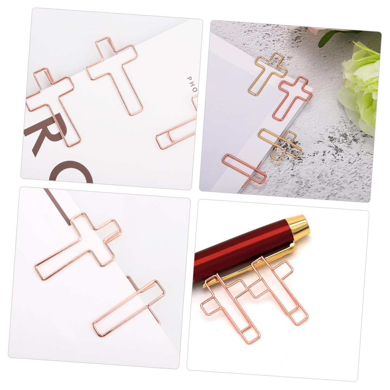 Uonlytech 10pezzi Graffette Metalliche Forma Di Croce Fermagli Per Documenti e Lettere Piccole Graffette Per Ufficio Grandi Per Raccoglitori e Quaderni