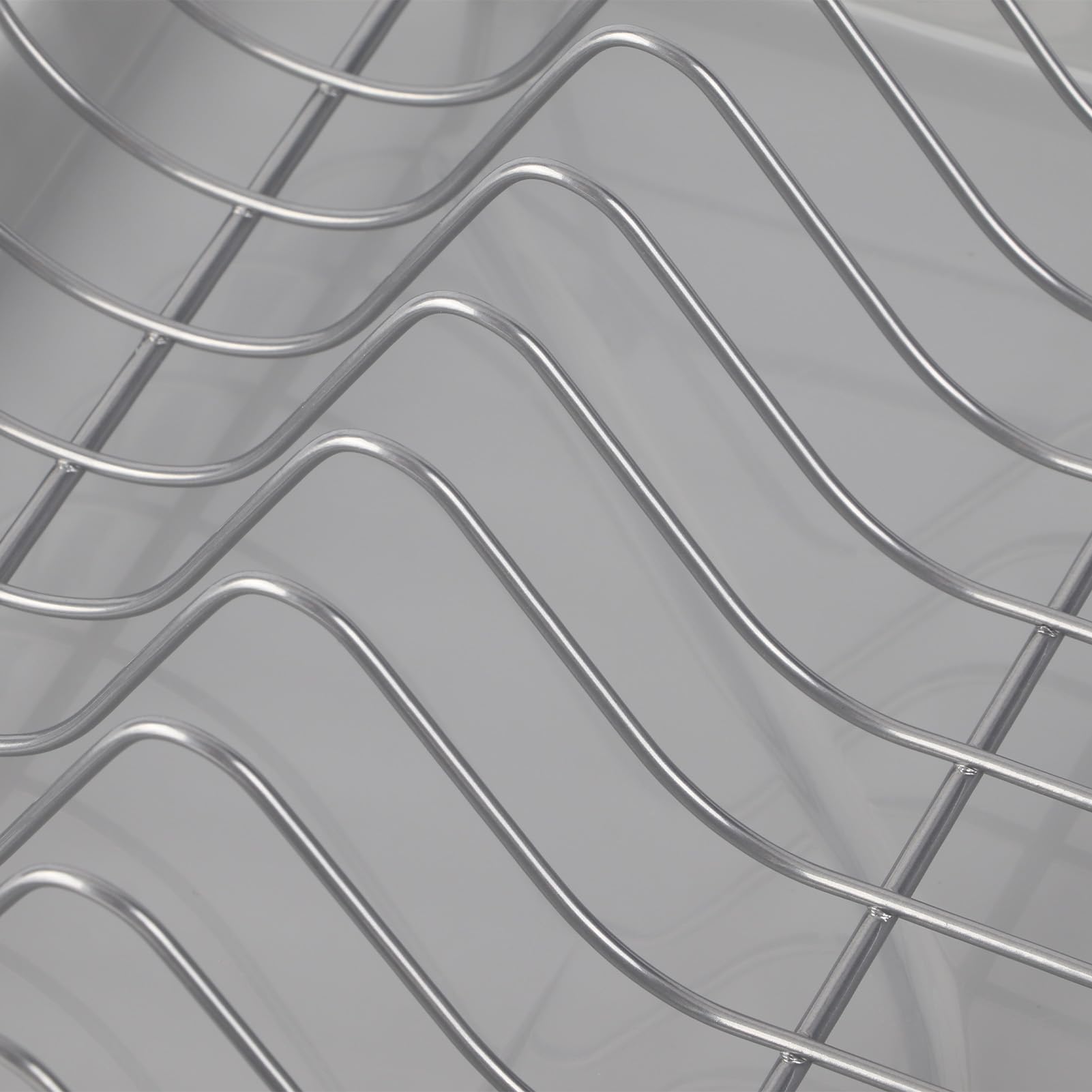 GLOGLOW Rejilla para Secar Platos Soporte para Utensilios de Cocina de Metal, Rejillas para Platos de Acero Galvanizado con Bandeja de Goteo y Rejilla para Palillos Extraíble, 48 X 30 X 11 Cm para de